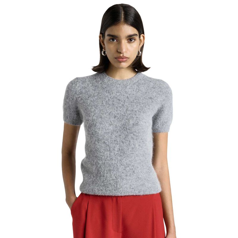 Cue Brushed Alpaca Wool Blend Short Sleeve Tee image number 4